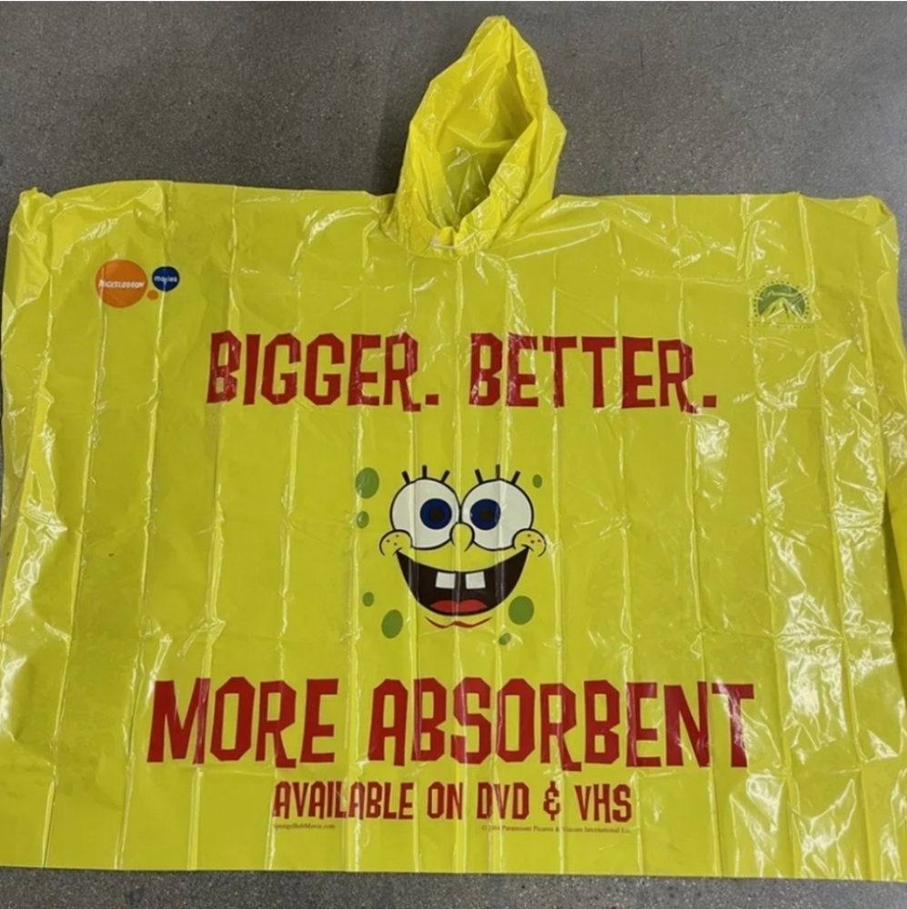 Original The Spongebob Squarepants Movie 2004 DVD Promo Rain Poncho Jacket Rare